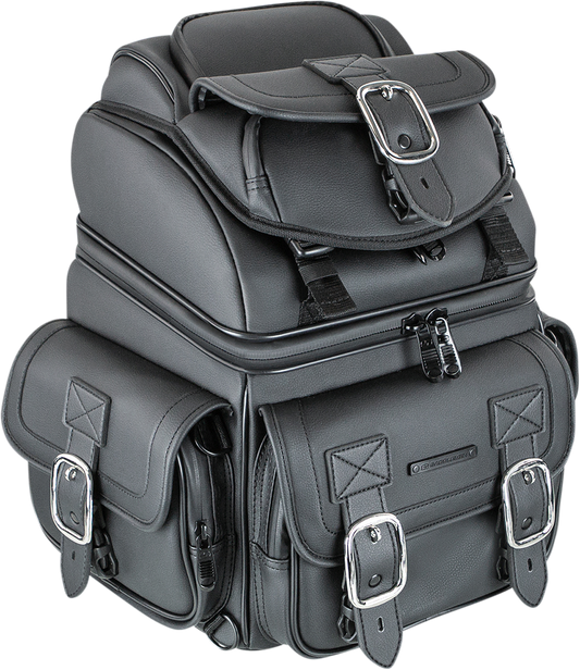 Saddlemen BR1800D Black Rear Motorcycle Sissy Bar Bag Luggage fits Harley