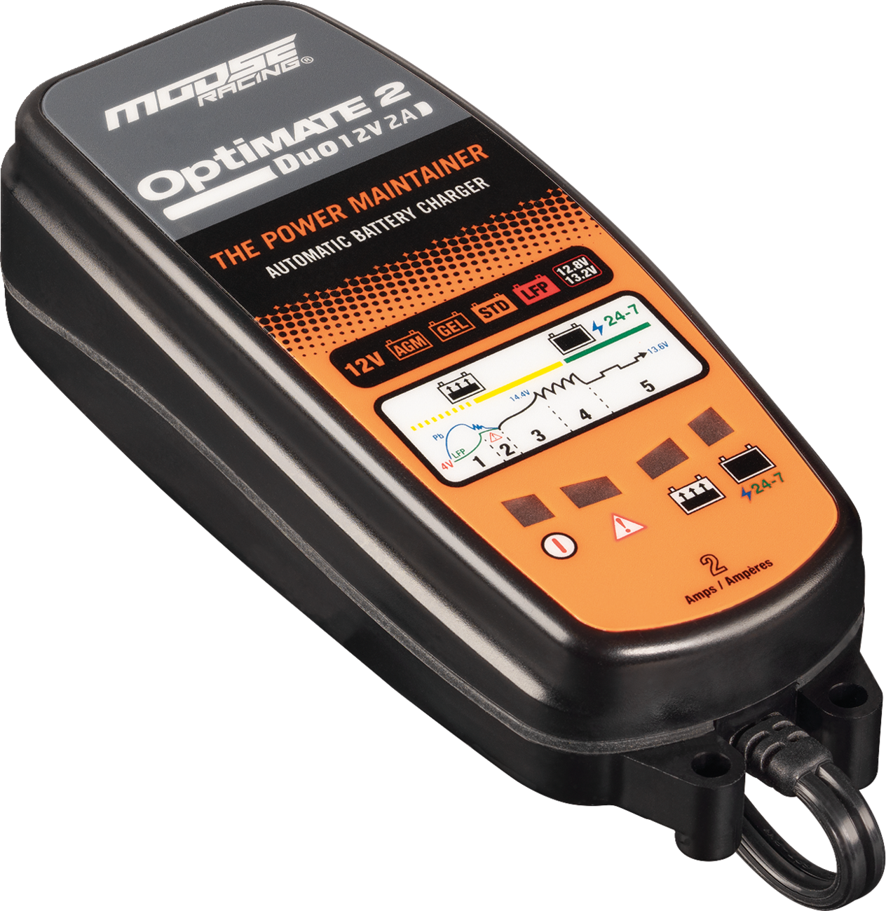 Moose Optimate 2 Duo Battery Charger Tender Maintainer 12V Motorcycle ATV UTV