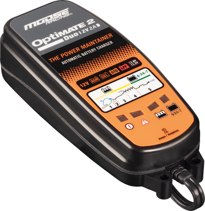 Moose Optimate 2 Duo Battery Charger Tender Maintainer 12V Motorcycle ATV UTV