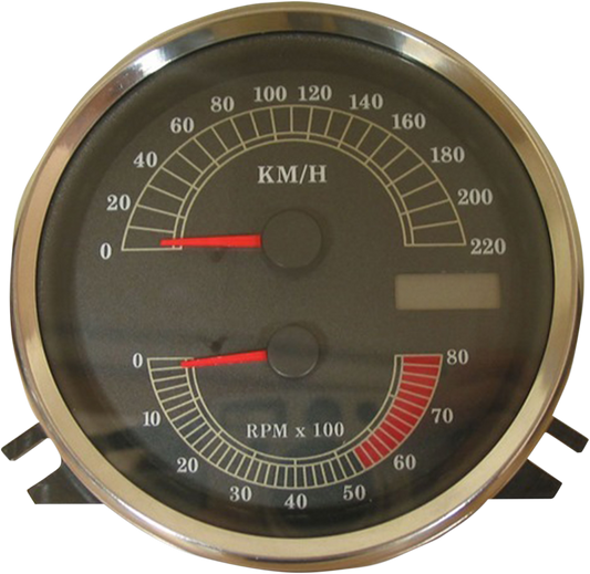 Drag Specialties Electronic KM/H Speedo & Tachometer fits 1996-03 Harley Softail