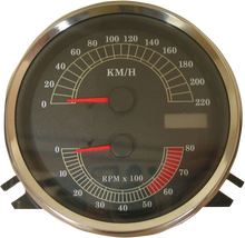 Drag Specialties Electronic KM/H Speedo & Tachometer fits 1996-03 Harley Softail