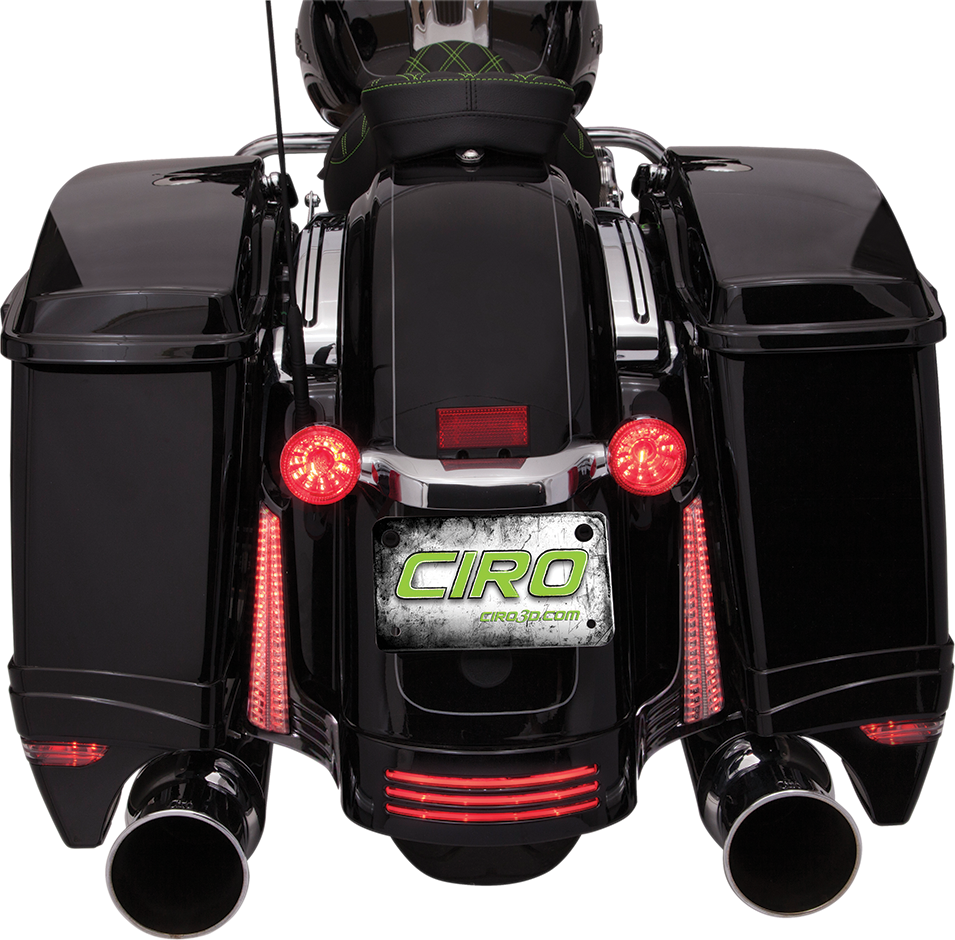 Ciro Black Rear LED Filler Panel Lights 2014-2024 Harley Davidson Touring