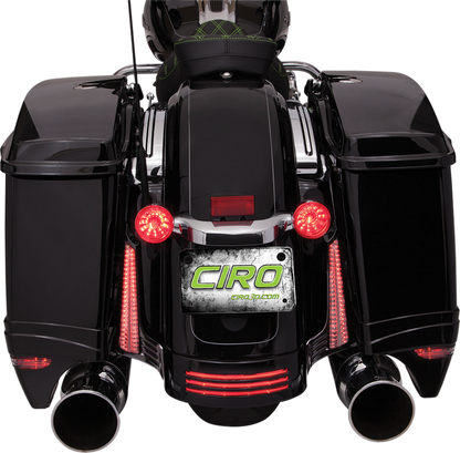 Ciro Black Rear LED Filler Panel Lights 2014-2024 Harley Davidson Touring
