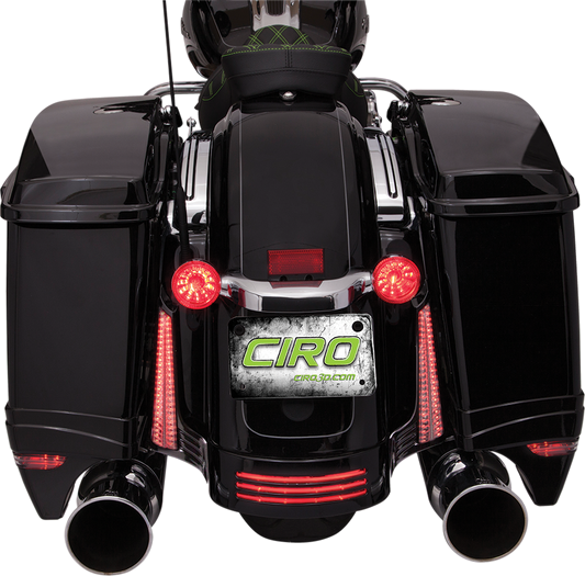 Ciro Black Rear LED Filler Panel Lights 2014-2024 Harley Davidson Touring