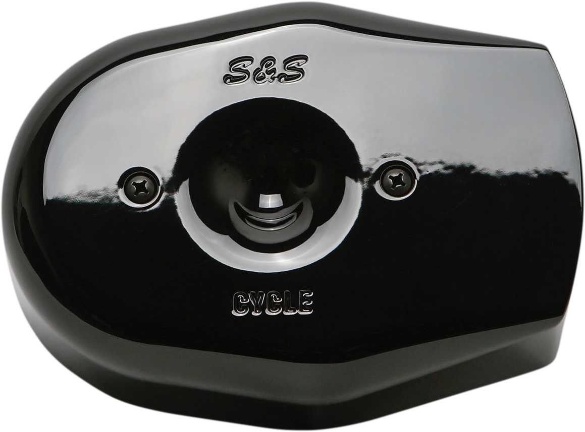 S&S Black Stealth Tribute Two Throat Intake Air Cleaner Filter Cover for Harley