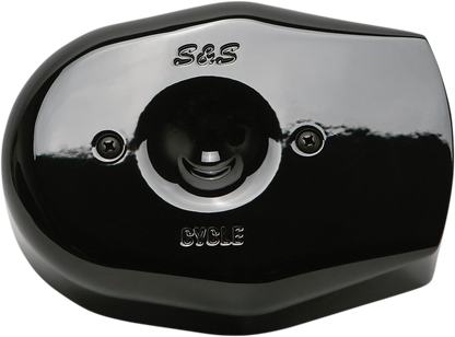 S&S Black Stealth Tribute Two Throat Intake Air Cleaner Filter Cover for Harley