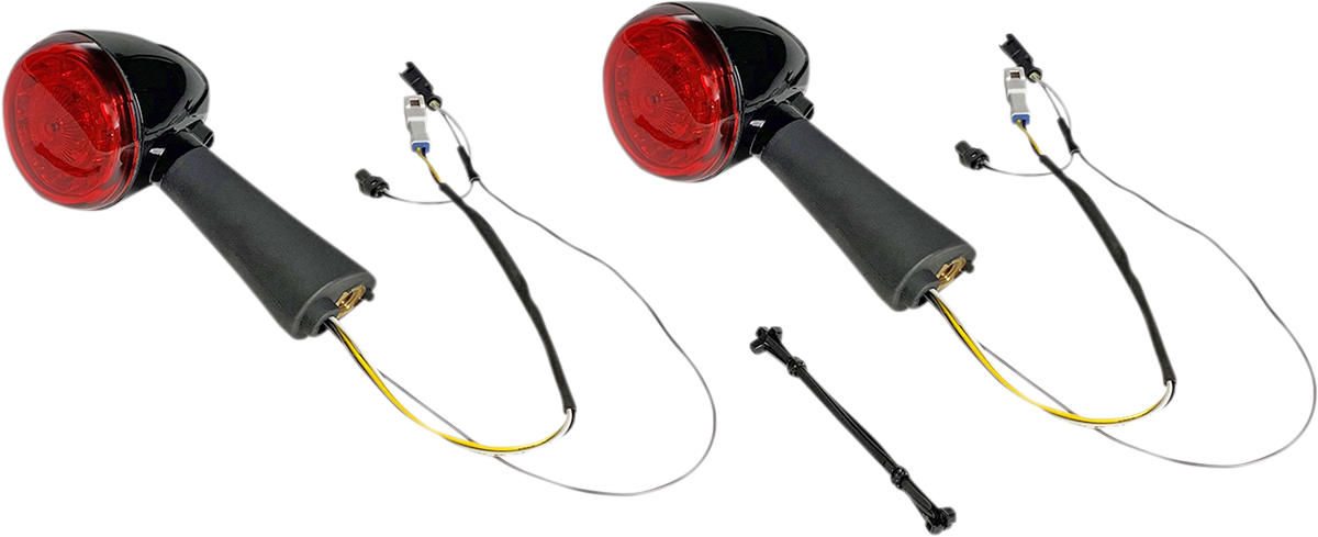 Custom Dynamics Black Red Rear Turn Signal Assembly 2015-2023 Indian Scout Sixty