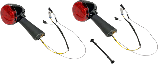 Custom Dynamics Black Red Rear Turn Signal Assembly 2015-2023 Indian Scout Sixty