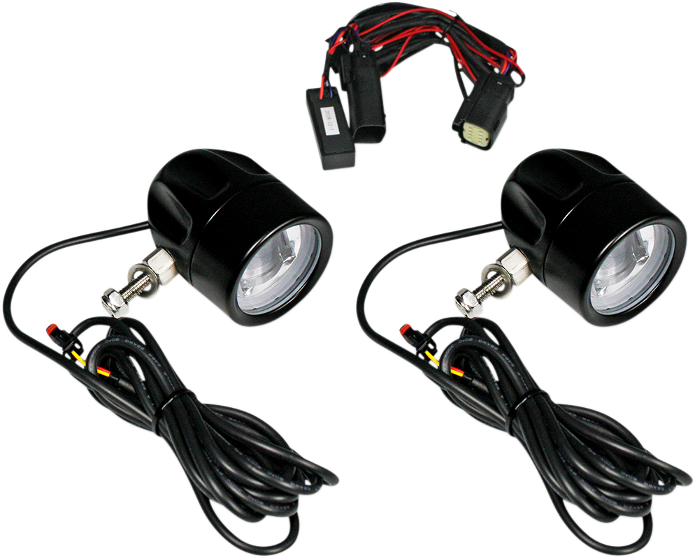 Custom Dynamics ProBEAM LED Black Front Fog Light Kit 2010-13 Harley Touring CVO