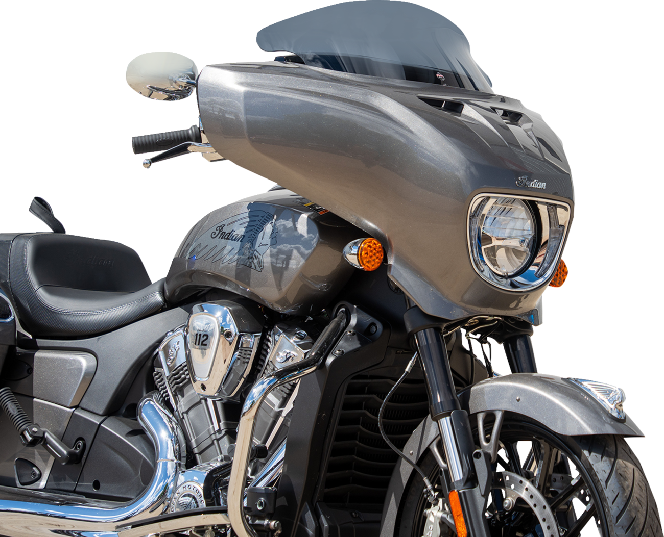 Klock Werks 9" Flare Dark Smoke Windshield for 2025-2026 Indian Powerplus Models
