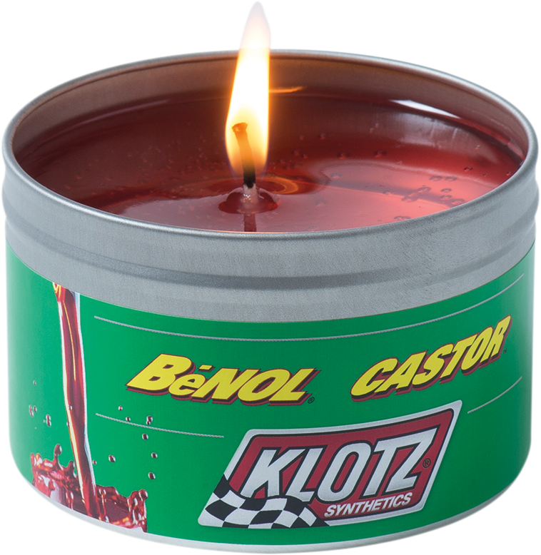 Klotz Oil The Smell of Benol Castor Scented 8oz Off Road Motorcycle Candle