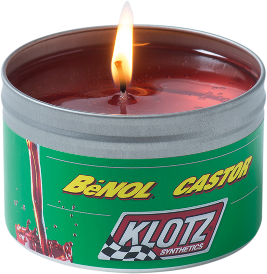 Klotz Oil The Smell of Benol Castor Scented 8oz Off Road Motorcycle Candle