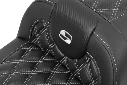 Saddlemen Roadsofa Carbon Fiber Silver Lattice Gel Seat 2023-2025 Harley Touring
