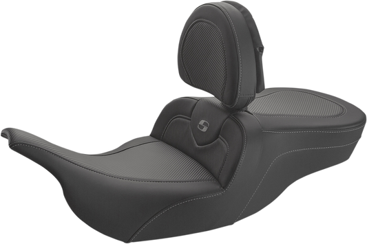 Saddlemen Roadsofa Carbon Fiber Seat w/ Backrest 1997-2007 Harley Touring