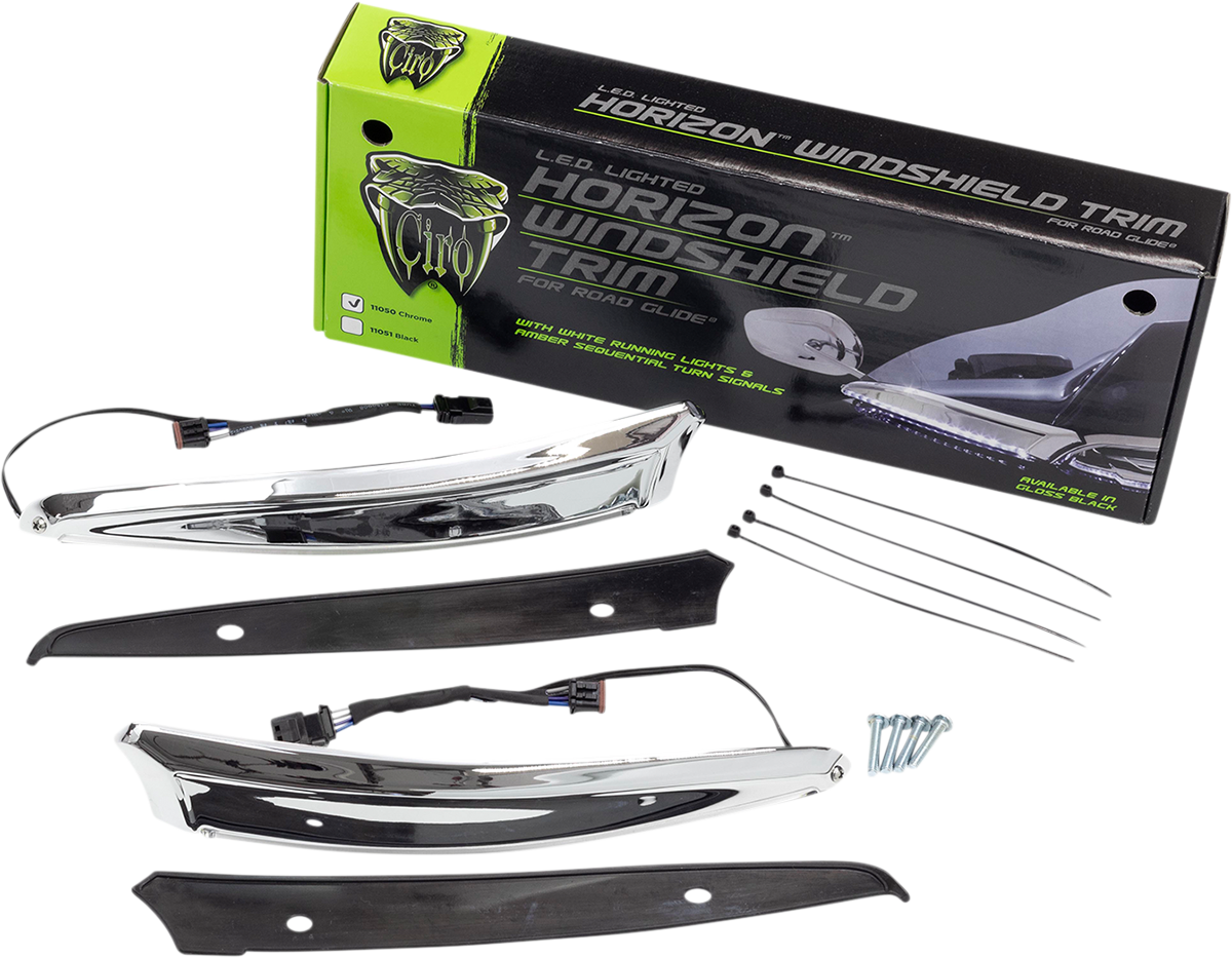 Ciro LED Horizon Turn Signal LED Windshield Trim 2015-2024 Harley Touring FLTRXS