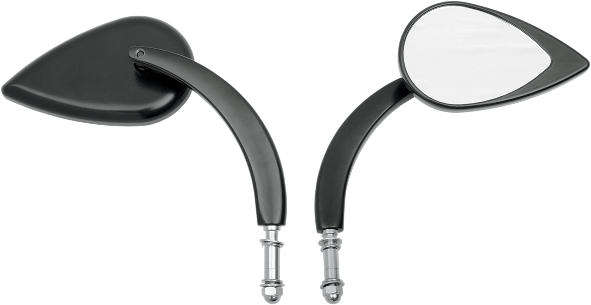 Drag Specialties Pair Motorcycle Matte Black Teardrop Mirror Set for Harley