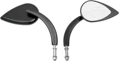 Drag Specialties Pair Motorcycle Matte Black Teardrop Mirror Set for Harley