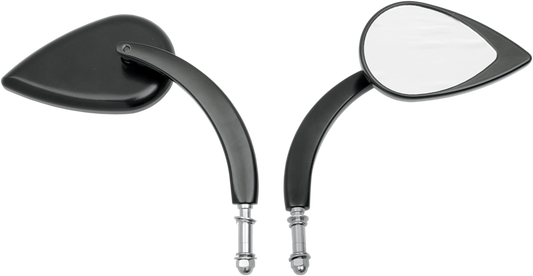 Drag Specialties Pair Motorcycle Matte Black Teardrop Mirror Set for Harley