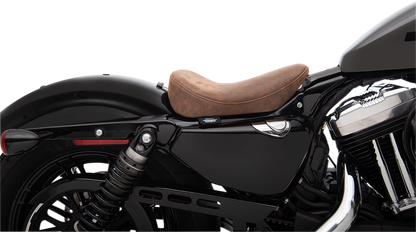 Drag Specialties Brown Leather Bobber Solo Seat 2010-2022 Harley Sportster