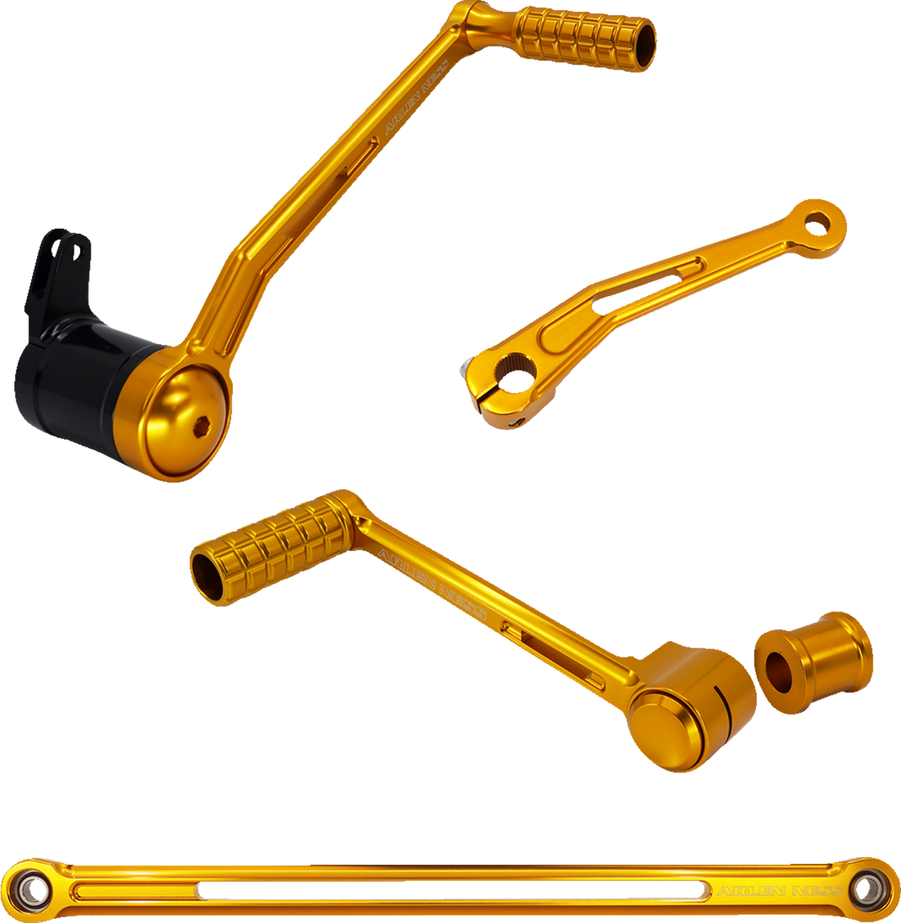 Arlen Ness Speedliner Gold Foot Controls for 1999-2022 Harley Touring  420-104