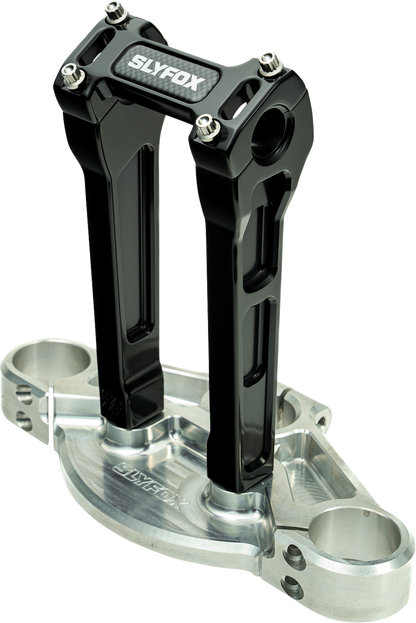 Slyfox 8" Black 1-1/8" Clamping Straight Handlebar Riser Kit for Harley Davidson