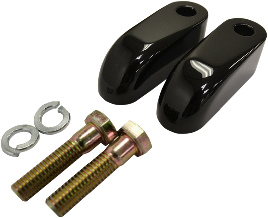 La Choppers Black 2" Pullback Handlebar Riser Extensions for Harley Davidson