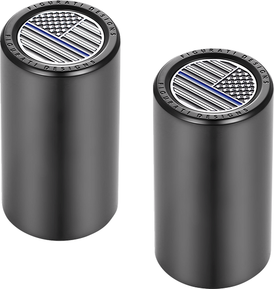 Figurati Designs Blue Line Flag Long Magnetic Docking Hardware Covers for Harley