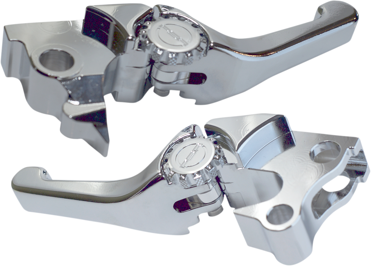 PSR Chrome Anthem Shorty Adjustable Clutch Brake Lever Set fits 2010-2022 Harley