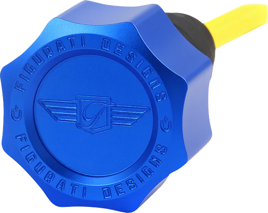 Figurati Curved Blue Magnetic Engine Oil Dipstick for 2007-2016 Harley Touring