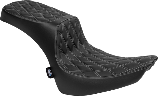 Drag Specialties Predator Silver Diamond Seat 2000-2017 Harley Softail FLST FXST