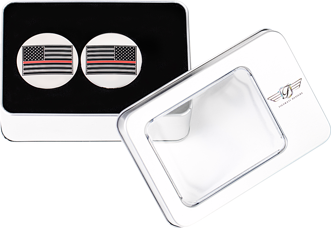 Figurati Designs Red Line Flag Swingarm Covers Inserts for 1980-2025 Harley