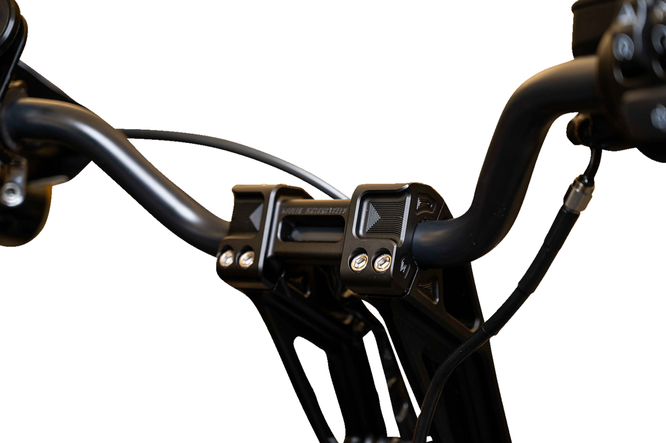Kodlin Fastback Black 10" Straight Motorcycle Handlebar Risers for Harley K55127