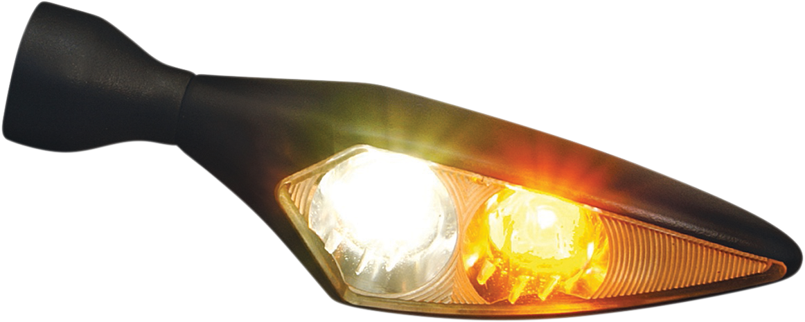 Kuryakyn Micro Rhombus Singe Smoke Front Right Universal Motorcycle Turn Signal