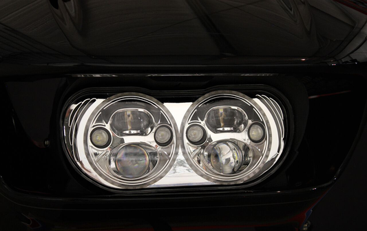 Custom Dynamics Dual Amber White LED Headlight 2015-2024 Harley Road Glide FLTRX