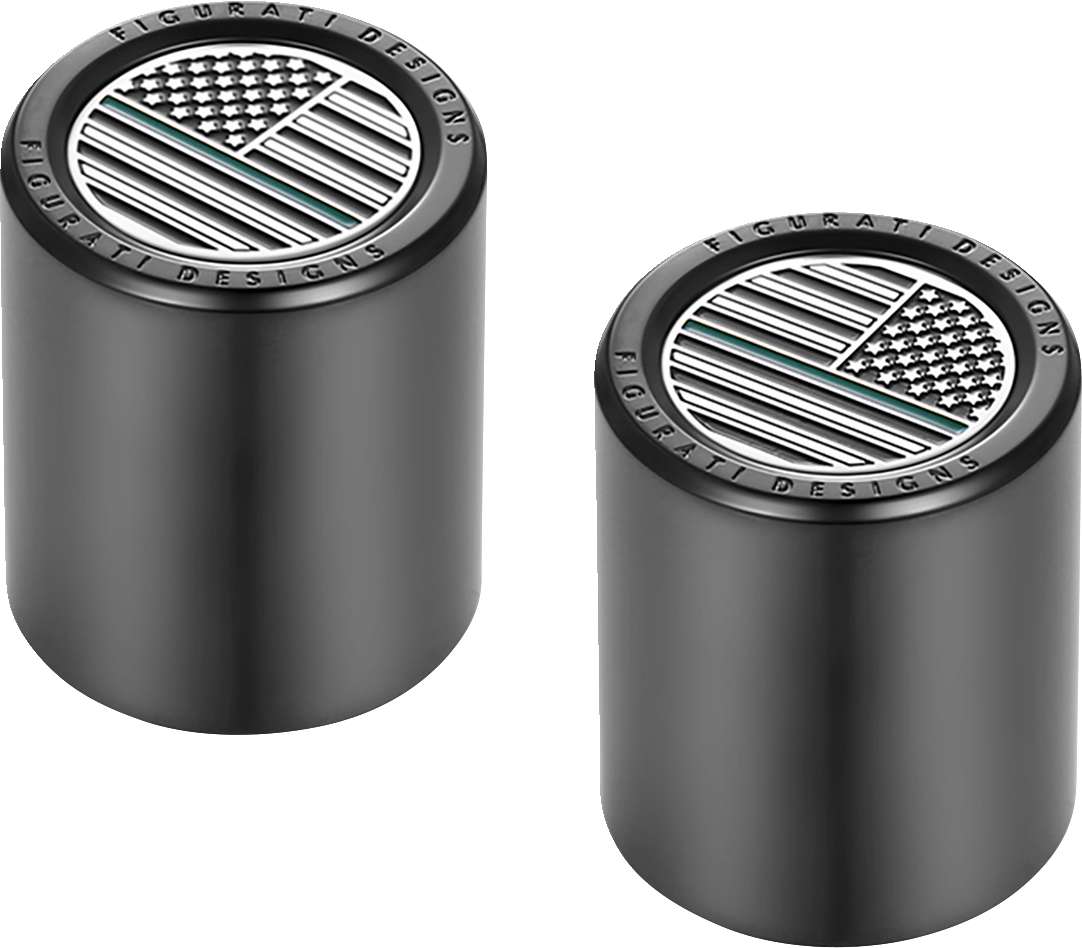 Figurati Green Line USA Flag Short Magnetic Docking Hardware Covers for Harley