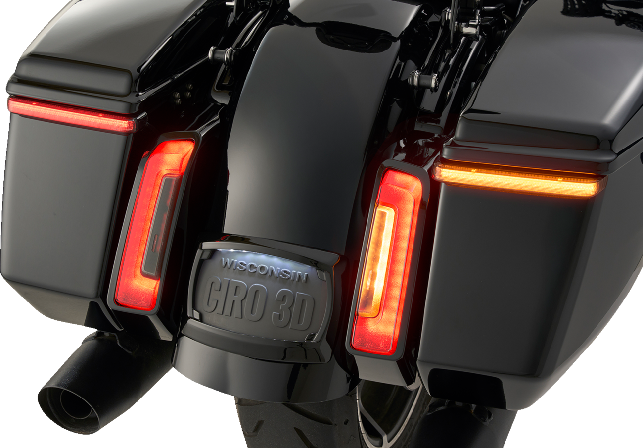 Ciro Bag Blade Lightstrike Red LED Saddlebag Lights for 2023-2026 Harley Touring
