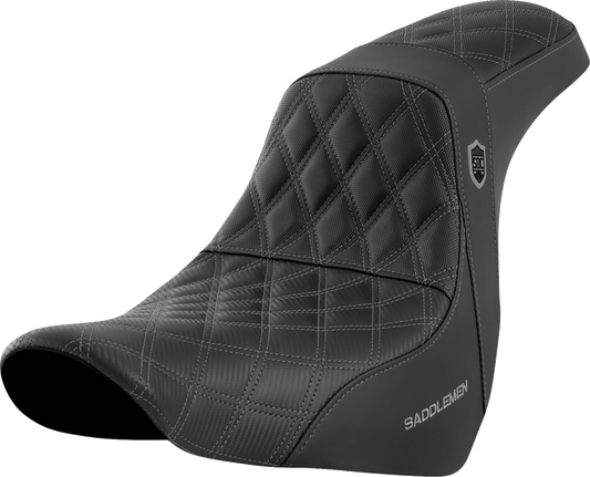 Saddlemen SDC Pro Series Gray Lattice Seat fits 2018-2025 Harley Softail FXLR