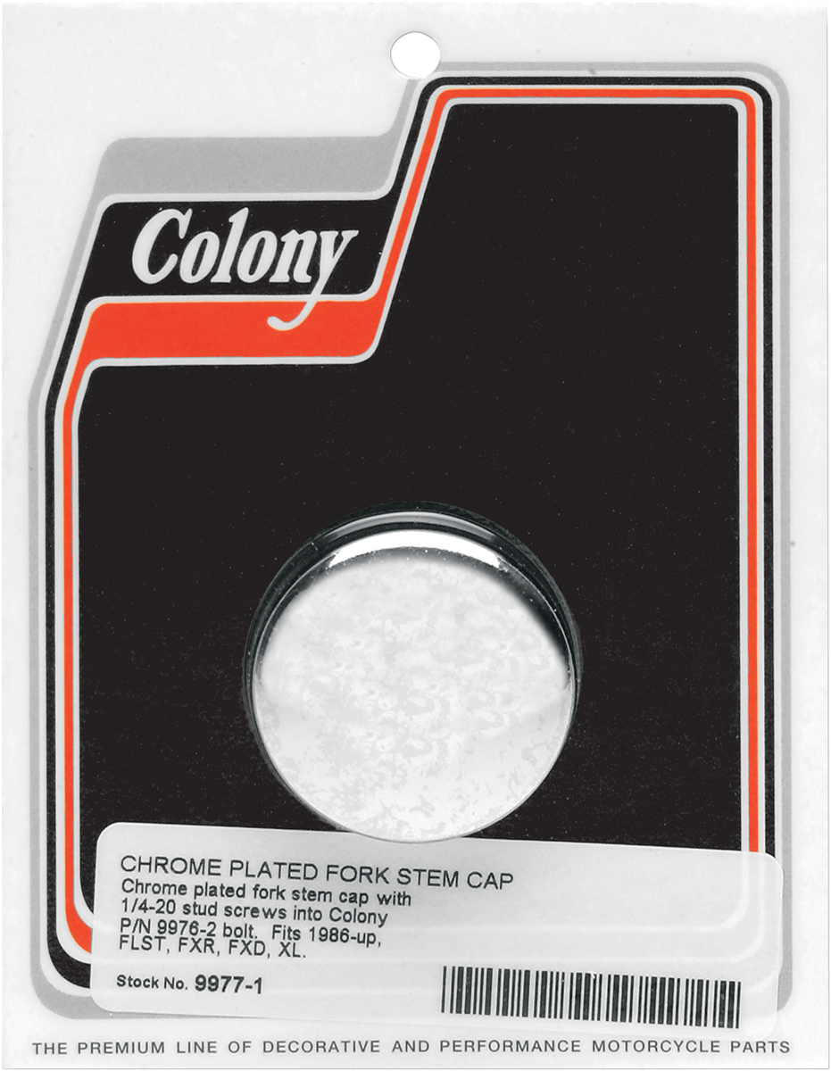 Colony Chrome Fork Stem Cap Bolt for 1988-2017 Harley Softail Sportster Dyna