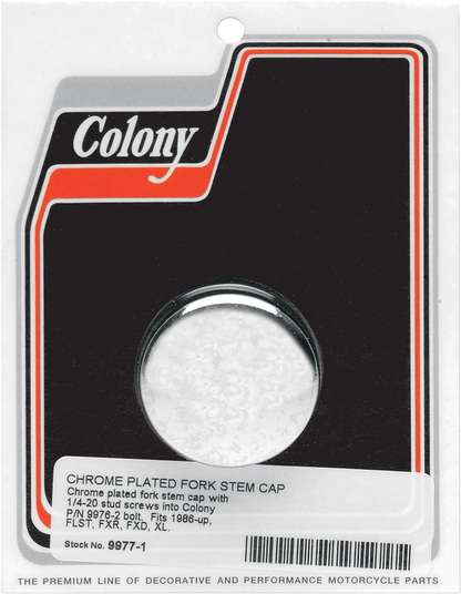 Colony Chrome Fork Stem Cap Bolt for 1988-2017 Harley Softail Sportster Dyna