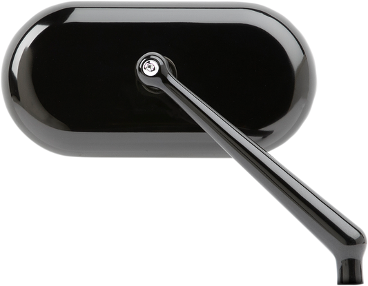 Arlen Ness Gloss Black Single Oval Right Hand Screw in Motorcycle Mirror Harley
