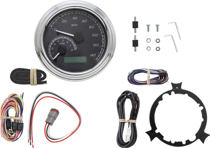 Dakota Digital Chrome Fatbob Tank Mounted Speedometer 96-03 Harley Softail FLHT
