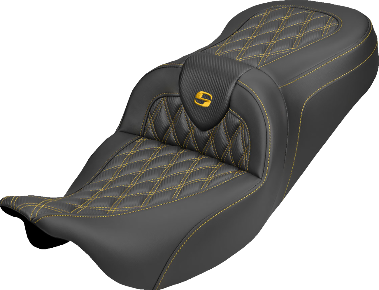 Saddlemen Roadsofa Gold Lattice Carbon Gel Seat fits 2008-2025 Harley Touring