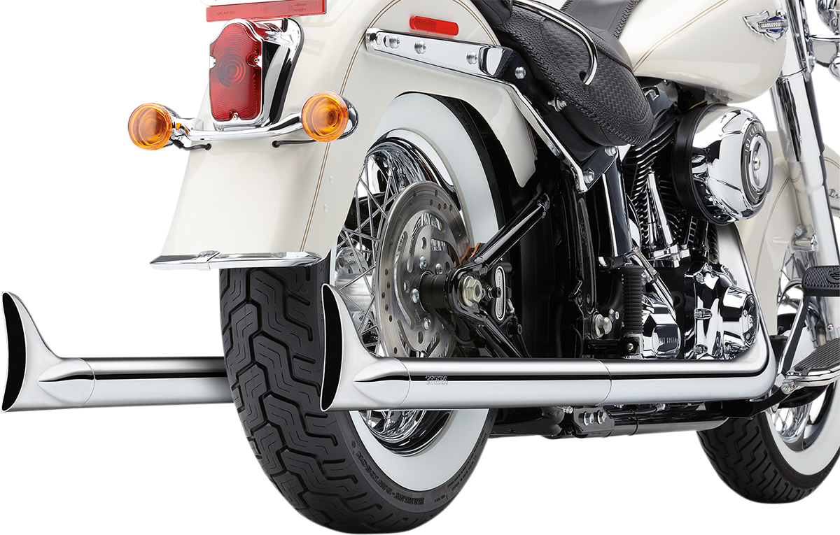 Cobra 2-2 Bad Hombre Fishtail Duals Exhaust 12-17 Harley Softail FLS FLSTNI