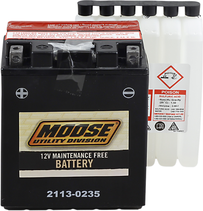 Moose YTX14AH-BS Maintenance Free Battery 1983-2013 Honda Polaris Kawasaki