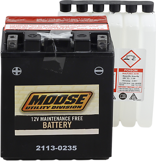 Moose YTX14AH-BS Maintenance Free Battery 1983-2013 Honda Polaris Kawasaki