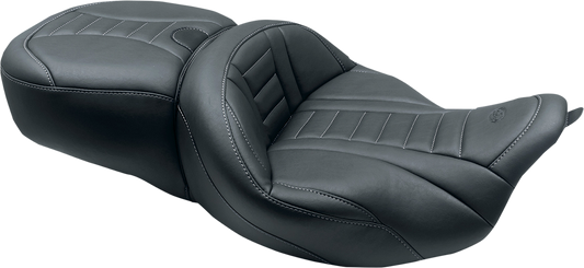 Mustang Deluxe Gray Stitch Touring Seat for 2008-2024 Harley Touring 79006GM