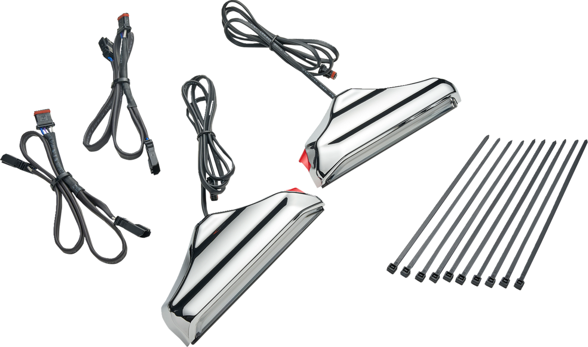 Ciro Chrome Fork Nav LED Turn Signal Light Kit for 2014-25 Harley Touring 40120