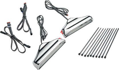 Ciro Chrome Fork Nav LED Turn Signal Light Kit for 2014-25 Harley Touring 40120