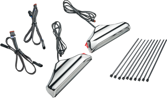 Ciro Chrome Fork Nav LED Turn Signal Light Kit for 2014-25 Harley Touring 40120