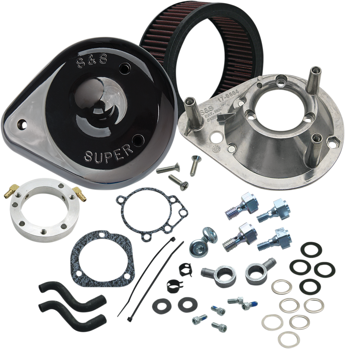 S&S Black Teardrop CV Air Cleaner Filter Kit 93-06 Harley Dyna Touring Softail